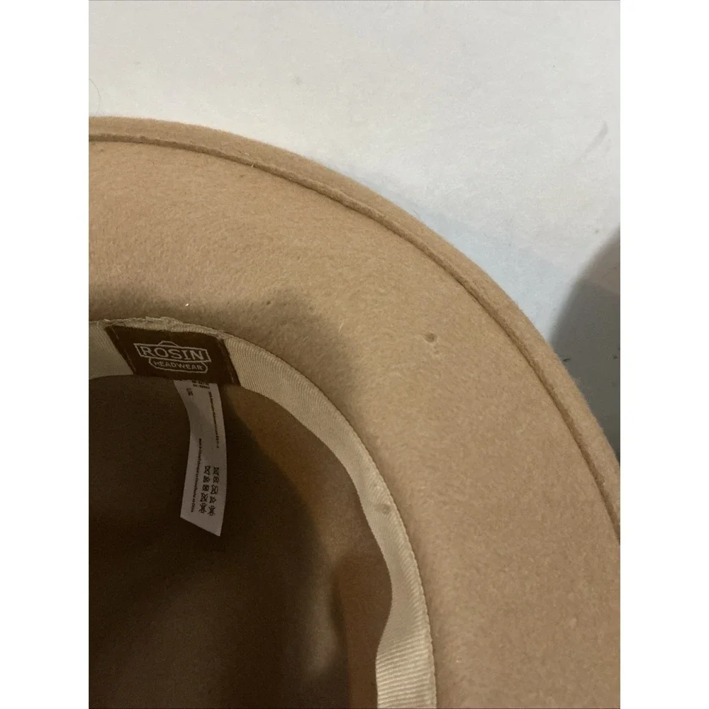 Rosin Headwear Tan Fedora Hat L/XL Boho DAMAGED